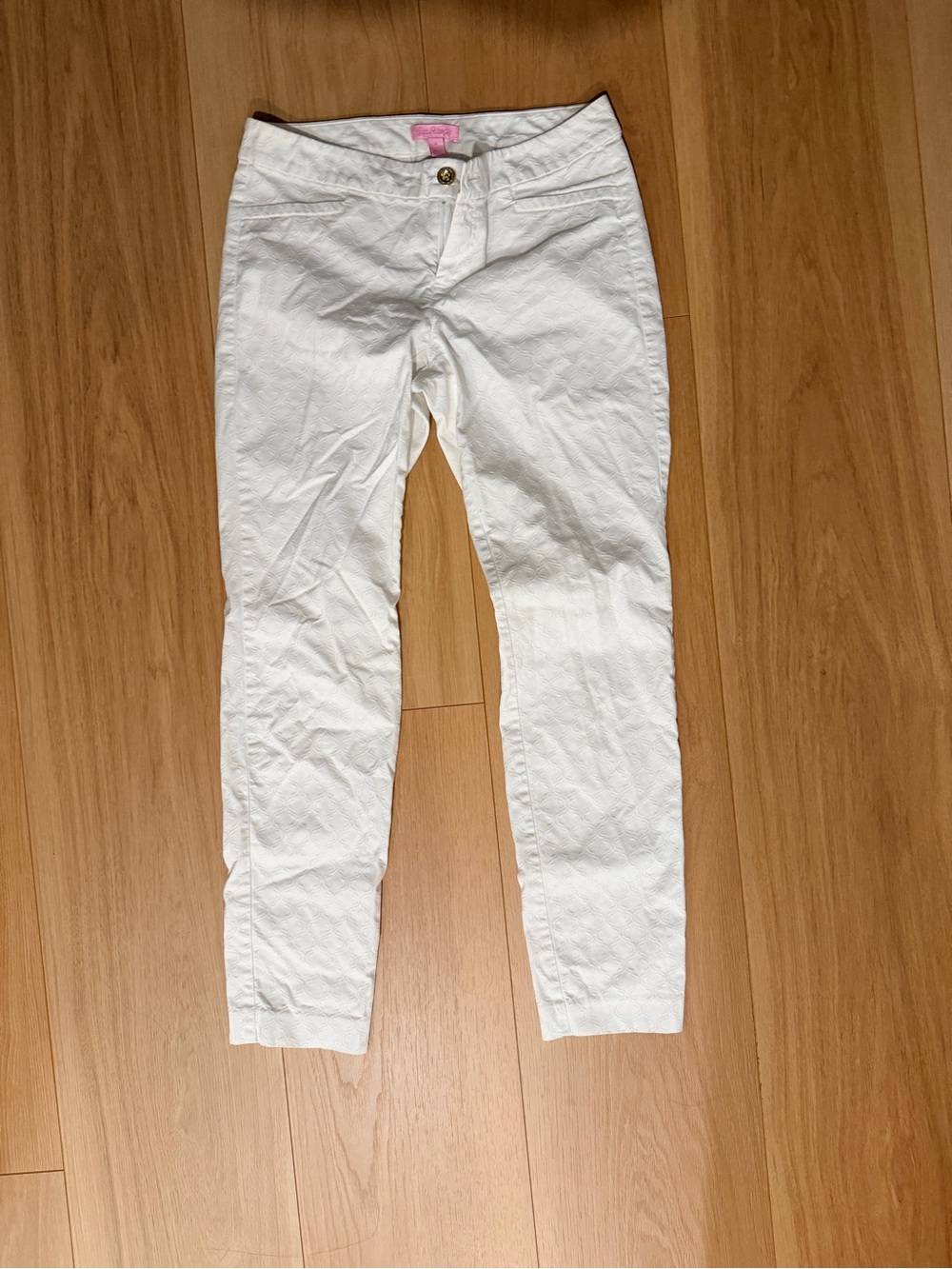 Lilly Pulitzer White Textured Chinos